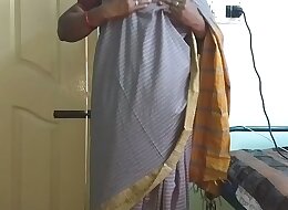 desi  indian tamil telugu kannada malayalam hindi horny cheating wife vanitha wearing grey colour saree  showing big boobs and shaved pussy press hard boobs press nip rubbing pussy masturbation